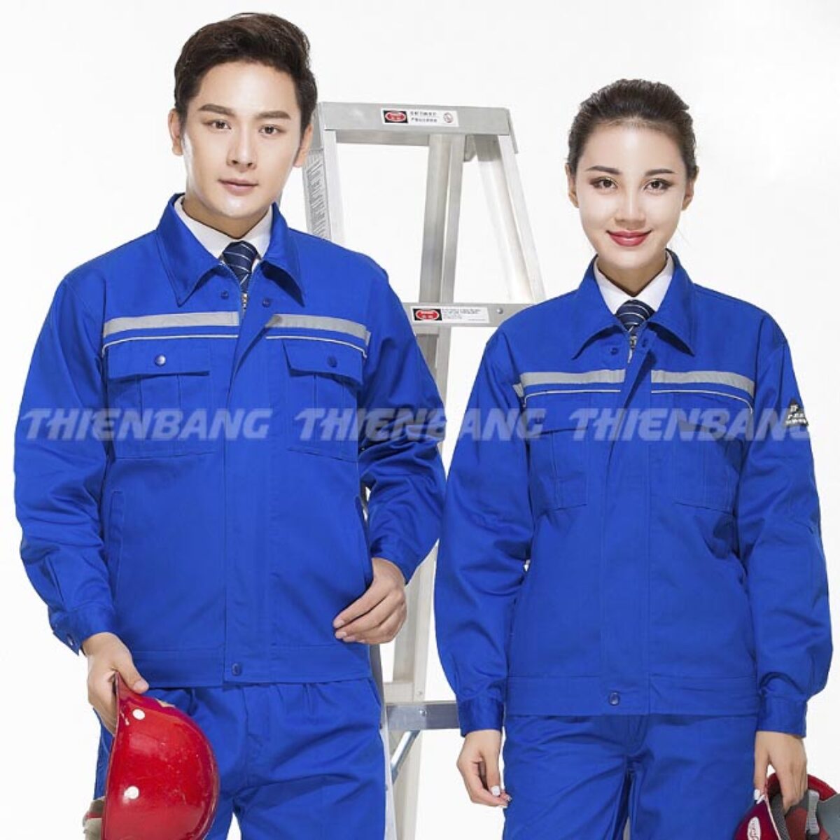Đồ bảo hộ màu xanh phối phản quang